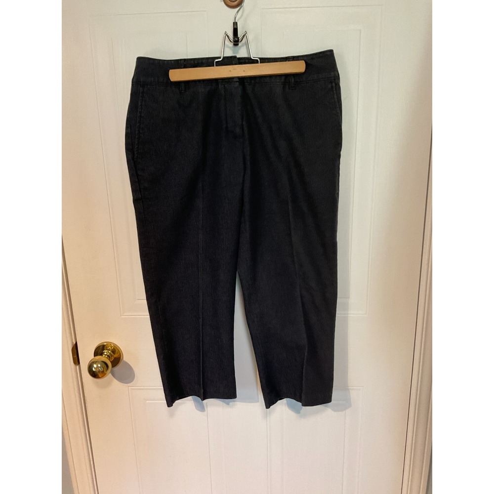 Dalia Collection Cropped Pants Womens 4P Grey Excellent Stretch Denim Capris